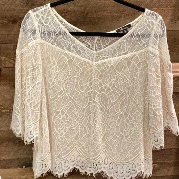 Ella Moss Amara Lace Blouse in Natural Size XS - Picture 4 of 7